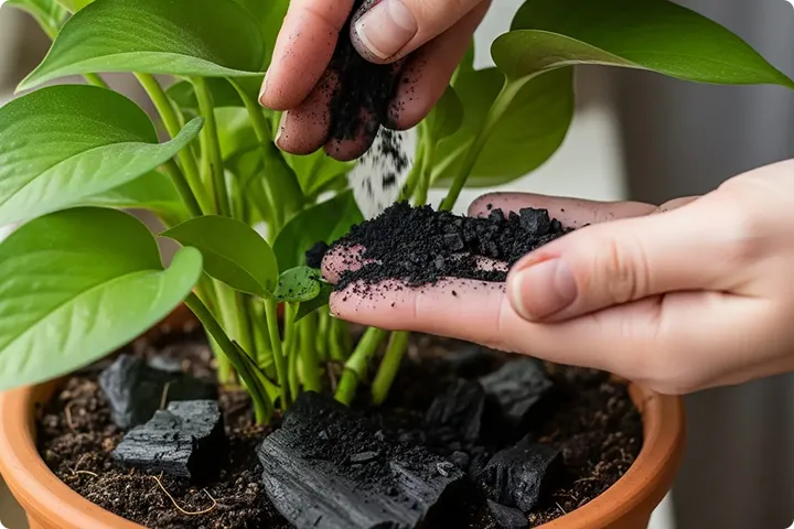 植物の土の水分調整に